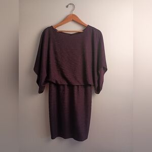 90s JH Evenings- Plum Purple Dress w/ Draped Sleeves- Size 10